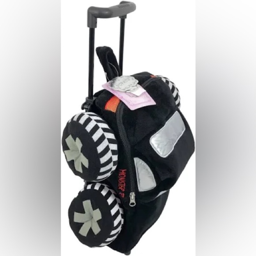Popatu Kid's Black Monster Truck Rolling Backpack